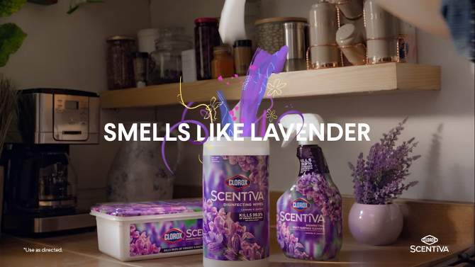 Clorox Lavender &#38; Jasmine Scentiva Multi-Surface Cleaner Spray Bottle Bleach Free - 32 fl oz, 2 of 17, play video