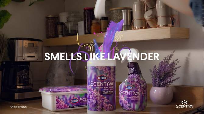 Clorox Lavender &#38; Jasmine Scentiva Multi-Surface Cleaner Spray Bottle Bleach Free - 32 fl oz, 2 of 17, play video
