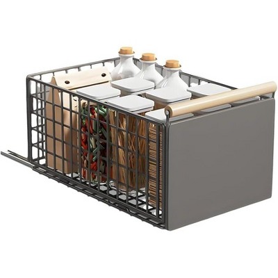 Metal Kitchen Extendable Drawer, Telescopic Kitchen Cabinet Drawer Pull-Out Cupboard Organizer Drilling Under Sink Shelf For Cabinet Cupboard