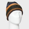Men's Fleece Lined Striped Beanie - Goodfellow & Co™ Blue/Gold/Green - 2 of 4