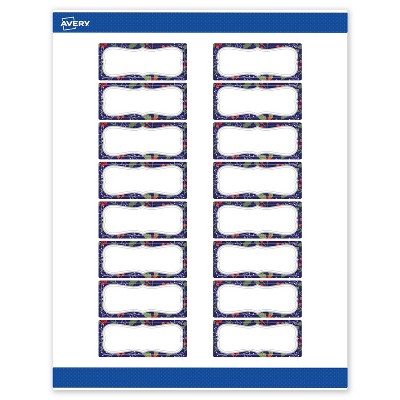 Avery Labels, 1" x 2-5/8", Silver-Navy, Matte, 160ct