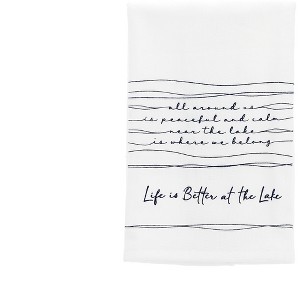 Pavilion Gift Company - Better at the Lake - 100% Cotton Tea Towel - Kitchen Textiles - 1 of 4