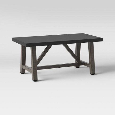 Faux Wood Patio Coffee Table With Faux Concrete Tabletop Smith Hawken Target