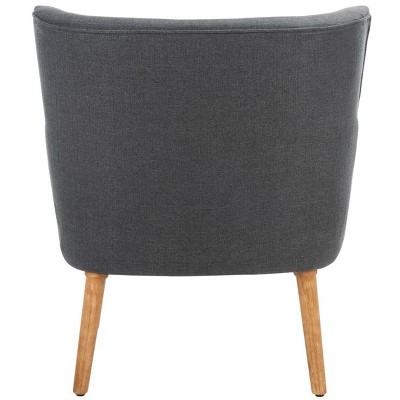 Mid-Century Chic Dark Grey Faux Leather Accent Chair