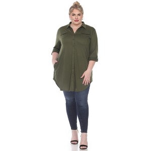 Plus Size Stretchy Tunic -White Mark - 1 of 4