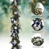 6ft Pre-Lit Christmas Garland with 20 Warm White LEDs, Flower & Bow Decor for Indoor/Outdoor Front Door and Mantle - 4 of 4