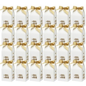 Wrapables House Shaped Gift Boxes with Ribbons (Set of 24) - 1 of 4