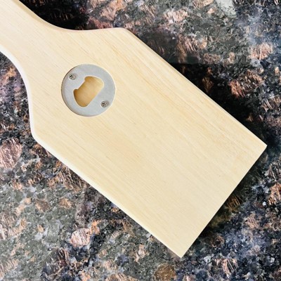 Picnic Time Hardwood BBQ Grill Scraper with Bottle Opener