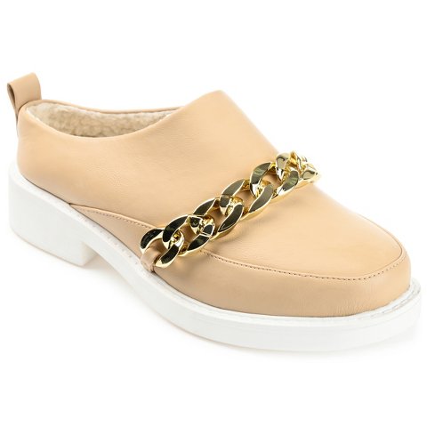 Женские сабо Journee Collection Women's Sheah Mules Round Toe Slip On Flats Tan 7