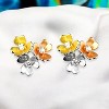 Slickblue Fashion Cluster Blossom Stud Earrings, Rhodium & 18K Gold Plated with Clear Cubic Zirconia, 0.9 Ct., Post Back - 3 of 3