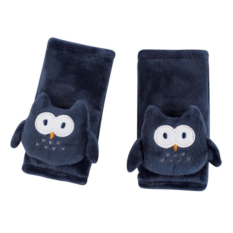 Hudson Baby Infant Boy Cushioned Strap Covers, Navy Owl, One Size, 1 of 3
