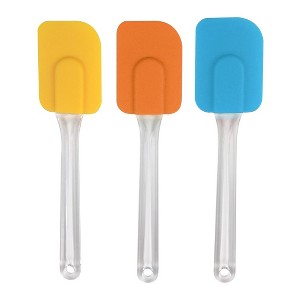 Unique Bargains Flexible Heat Resistant Non-scratch Non Stick Spatula Set 7.3" x 1.7"/Red, Orange, Green, Blue, Yellow 3 Pcs - 1 of 4