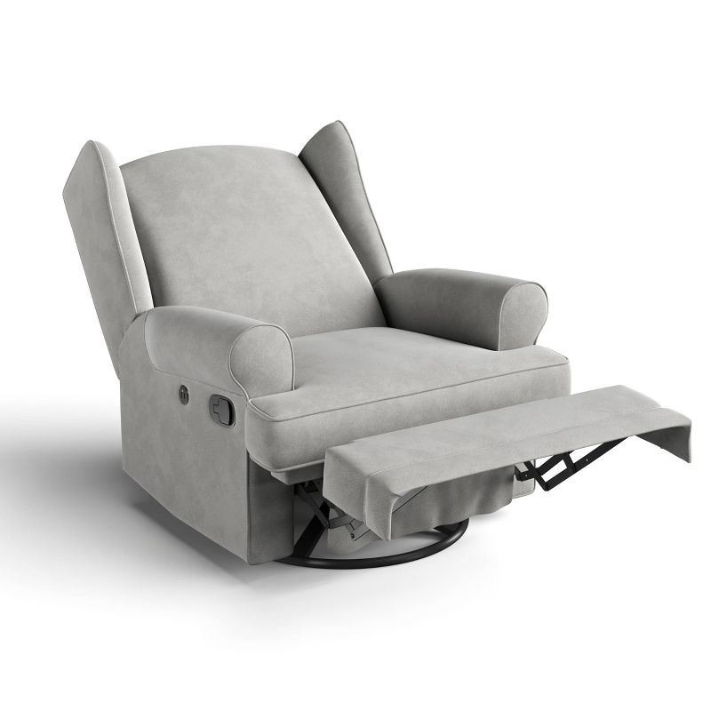 Storkcraft Serenity Wingback Upholstered Reclining Glider with USB Charging Port, 4 of 11