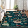 Modern Bohemian Area Rug Washable Rugs Floral Soft Playroom Carpet Flower Bird Jungle Pattern Indoor Accent Rug for Living Room Nursery - 2 of 4