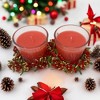 2-Pack Christmas Candle Set - Winter Holiday  7.76 oz Glass Votive Candles with Decorative Wreath Accents, Christmas Gift Set for Home Decor - 2 of 4