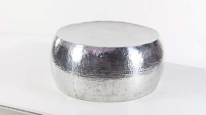 Contemporary Silver Drum Coffee Table Silver - Olivia &#38; May, 2 of 5, play video