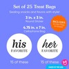 Big Dot of Happiness His and Her Favorite Stickers and Clear Cookie Bags, Cellophane Treat Bags 4.25x7 IN for Candy or Baked Goods - 25 Count - 4 of 4