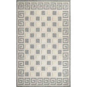 Traditional Geometric Infinity Border Indoor Outdoor Area Rug by Blue Nile Mills  - 1 of 4