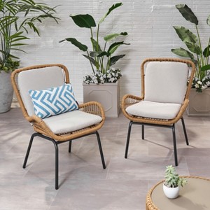 Gulches Patio Chair with Cushions for Patio, Outdoor, Garden, Poolside (Set of 2) - 1 of 4