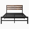 TOAOTBNBO Vintage Queen Platform Bed with Wood Headboard, Modern Queen Size Bed with Metal Slats, Comfortable Queen Beds with Soft Mattress - 2 of 4