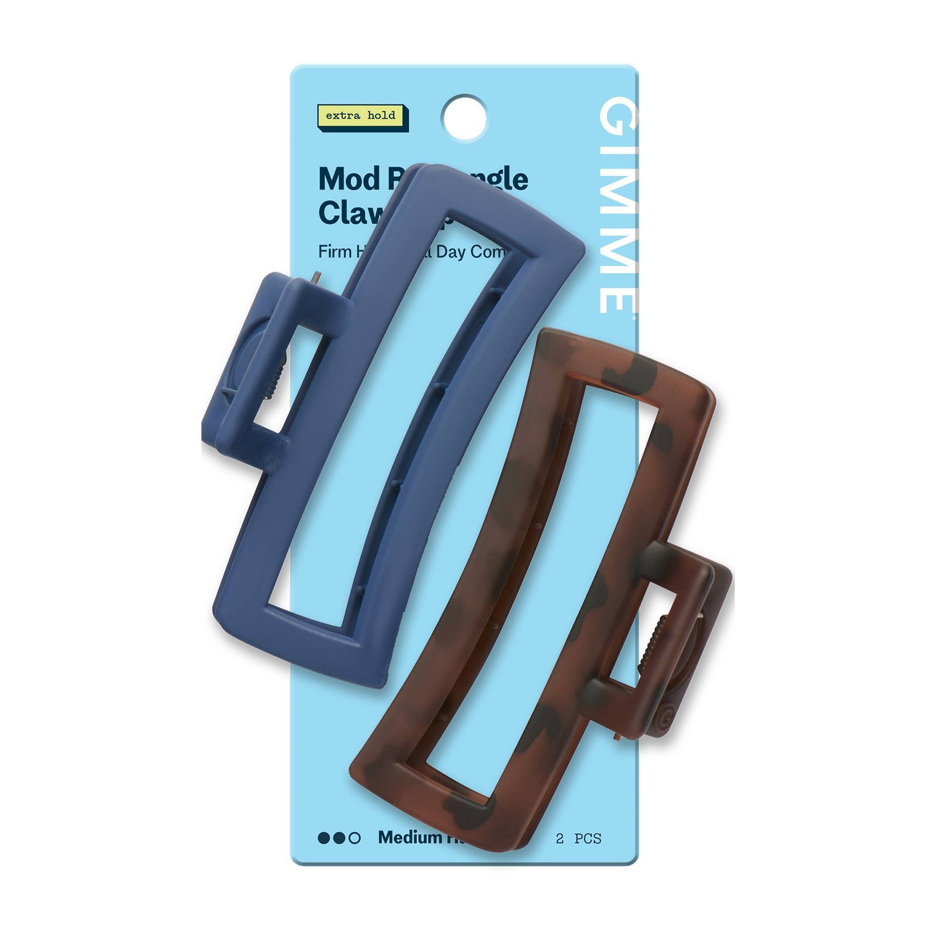 Gimme Beauty Mod Rectangle Claw Clip Duo - Medium Thin - 2ct