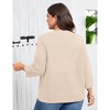 Plus Size 3/4 Sleeve Knitted Cardigan Lightweight Open Front Coat Cardigans - 4 of 4