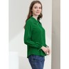Allegra K Women's Sweet Ruffle Peter Pan Collar Long Sleeves Button Down Shirt - 4 of 4