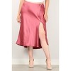 Slickblue Women's High-Waist Skirt with Button Trim – Rose – Plus Size 1XL/2XL/3XL – Modern Style & Side Slit Detail - 2 of 4