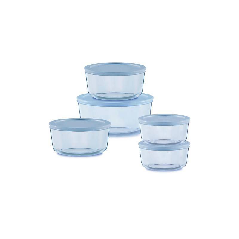 Pyrex&#174; Simply Store&#174;&#160;Tinted 10pc Lidded Round&#160; Storage Set Blue, 1 of 6