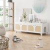 GlasFlength Decorative Storage Cabinet, Modern Shelved Cabinet for Living and Dining Rooms, Ideal for Pet Friendly Spaces, White, 57.9"*19.7"*19.7" - 2 of 4