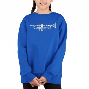 LA Pop Art Trumpet - Girl's Word Art Crewneck Sweatshirt - 1 of 3