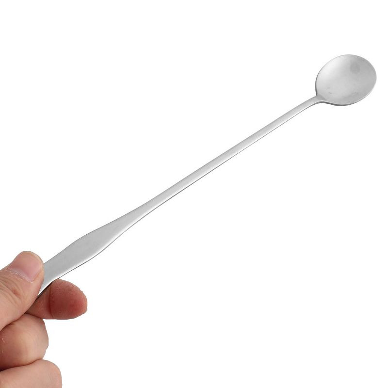 Unique Bargains Stainless Steel Straight Long Handle Tea Latte Coffee Ice Cream Spoons 9.8" x 1.2" Silver Tone 4 Pcs, 2 of 4