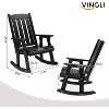 VINGLI Outdoor Rocking Chair Set, Heavy Duty 600 LBS Wooden Rocking Chair with Comfortable Backrest, Weatherproof Rocker with Ergonomic Design - 3 of 4