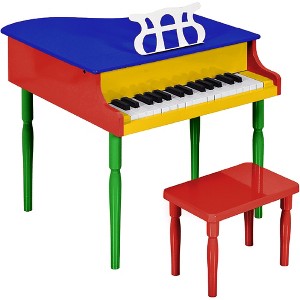 Best Choice Products Kids Classic 30-Key Mini Piano w/ Lid, Bench, Folding Music Rack, Song Book, Stickers - 1 of 4
