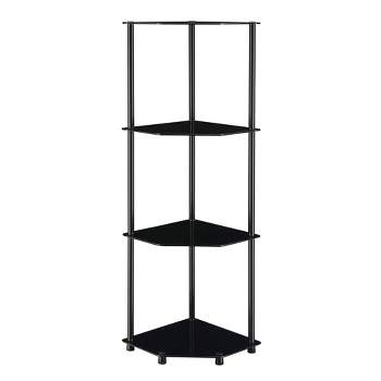 Contemporary Corner Shelf with Assist Bar in Matte Black 41516-BL
