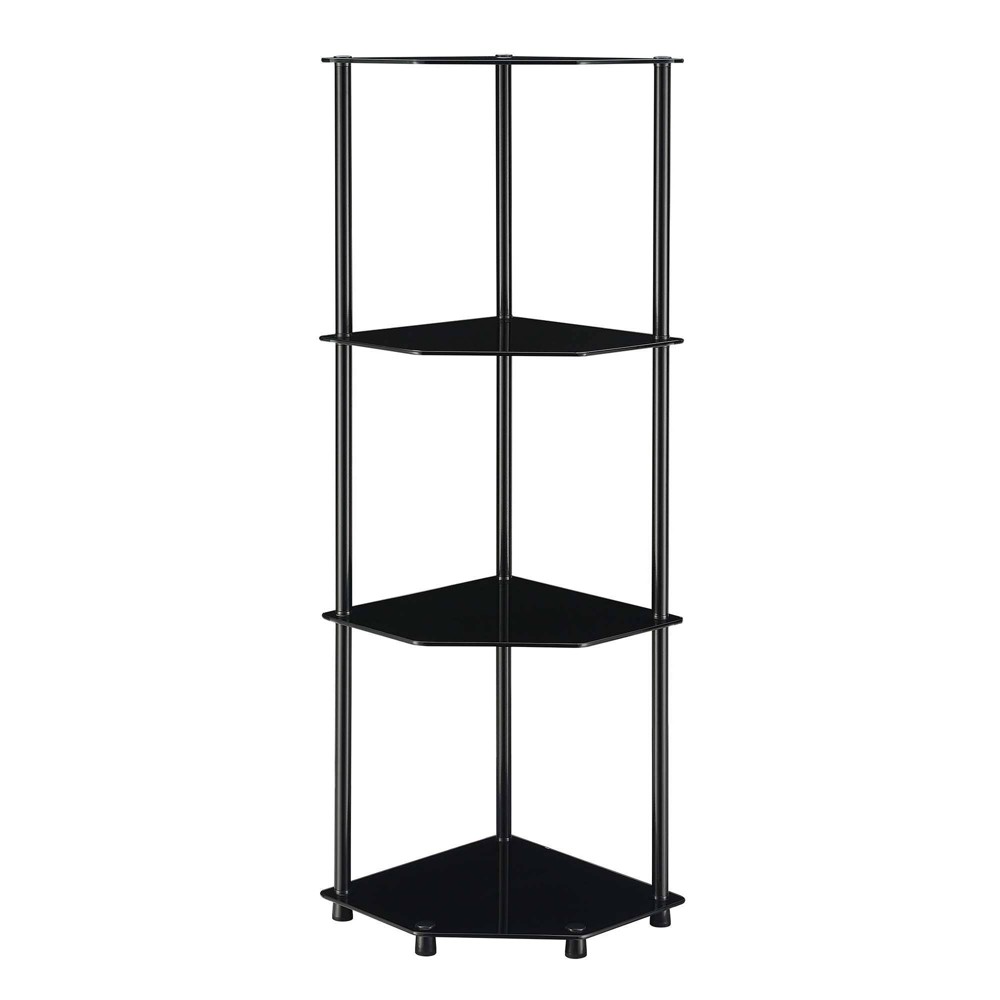 Photos - Garden & Outdoor Decoration 46.5" Designs2Go Classic Glass 4 Tier Corner Shelf Black Glass - Breighton