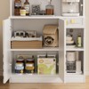 Belord Tall Wooden Kitchen Pantry Storage Cabinet with Doors and Hutch, Multifunctional Microwave Stand for Kitchen Organization - 3 of 4