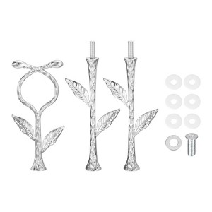 Unique Bargains 3-Tier Cupcake Stand Handles with Screws Vine Silver 1 Set - 1 of 4