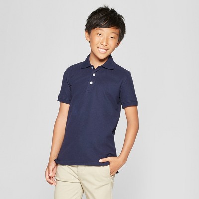 boys navy blue polo shirt