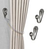 Unique Bargains Curtain Holdbacks Teardrop Hooks Zinc Alloy 2.56"x0.87" 1 Pair - 2 of 4