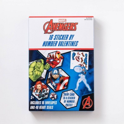 Paper Magic Marvel 16ct Avengers Sticker Activity Valentine's Day Exchange Cards