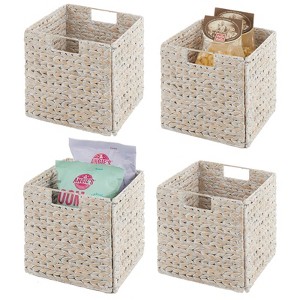 mDesign Woven Hyacinth Kitchen Storage Organizer Basket Bin - 1 of 4