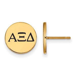 Black Bow Jewelry 14k Yellow Gold Plated Sterling Silver Alpha Xi Delta Greek Life Stud Earrings - 1 of 3