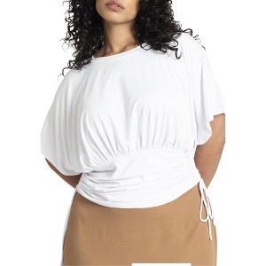 ELOQUII Women's Plus Size Duster Sleeve Tee - 1 of 4