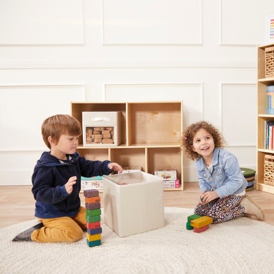 Natural Birch Lacquered 5-Compartment Storage Bookcase