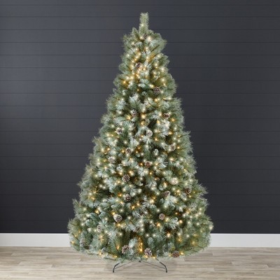 Best Choice Products Pre-Lit Frosted Scotch Pine Christmas Tree w/ 2-In-1 LED Lights