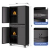 Metal Storage Cabinet, 73 Inch Garage Storage with Locking Doors and Adjustable Shelves - 3 of 4