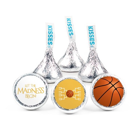 324ct Basketball Party Favors Stickers for Kisses Candy Let the Madness  Begin (324 Count) - Yellow - Candy Not Included - By Just Candy