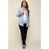 PinkBlush Light Blue Chambray Maternity Rolled Cuff Shirt - 4 of 4