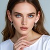 Star and Moon Earrings Dangle Hoop Earrings for Women Huggie with Cubic Zirconia Celestial Space Style - 3 of 4